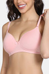Zivame Padded Non Wired 3/4th Coverage T-Shirt Bra - Powder Pink — thumbnail 4